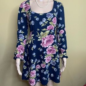 Reformed Navy Blue Floral Dress